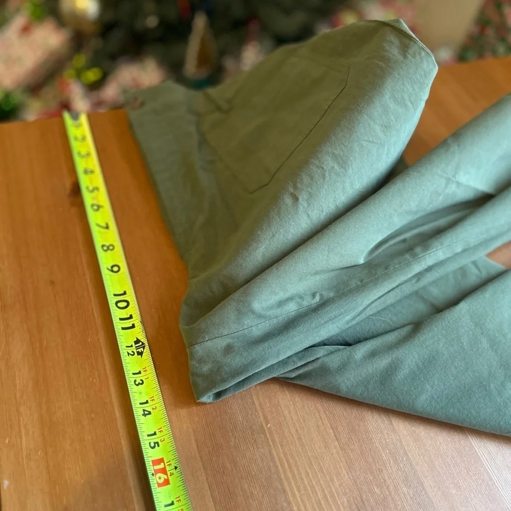 J.Crew Tall camp-pocket wide-leg pant Olive Green Size 34P